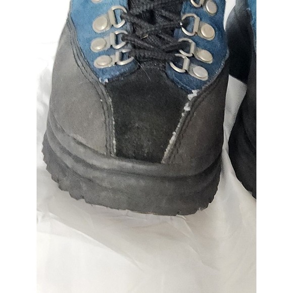 womens size 6.5 vintage y2k Bongo chunky platform shoe Emo Goth Blue Logo - Picture 2 of 13